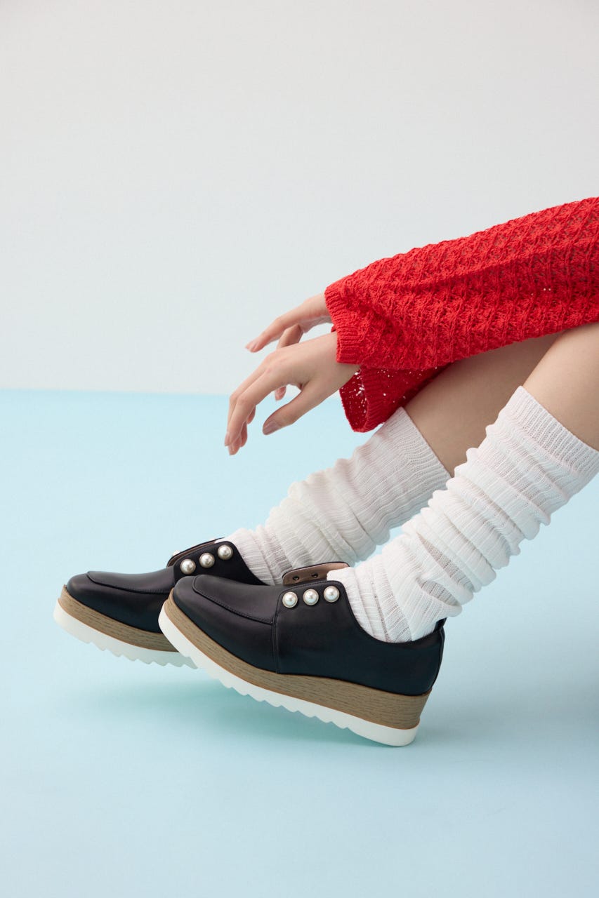 メイジーパールプラットフォーム BLK 24.5cm