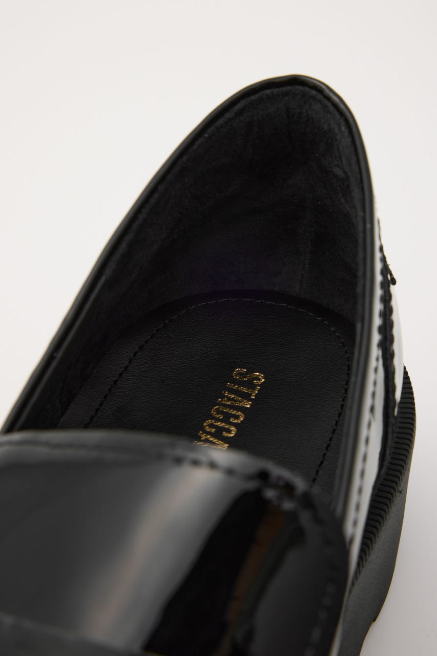 ビジューストーンタンクソールローファー L/BLK 23.5cm