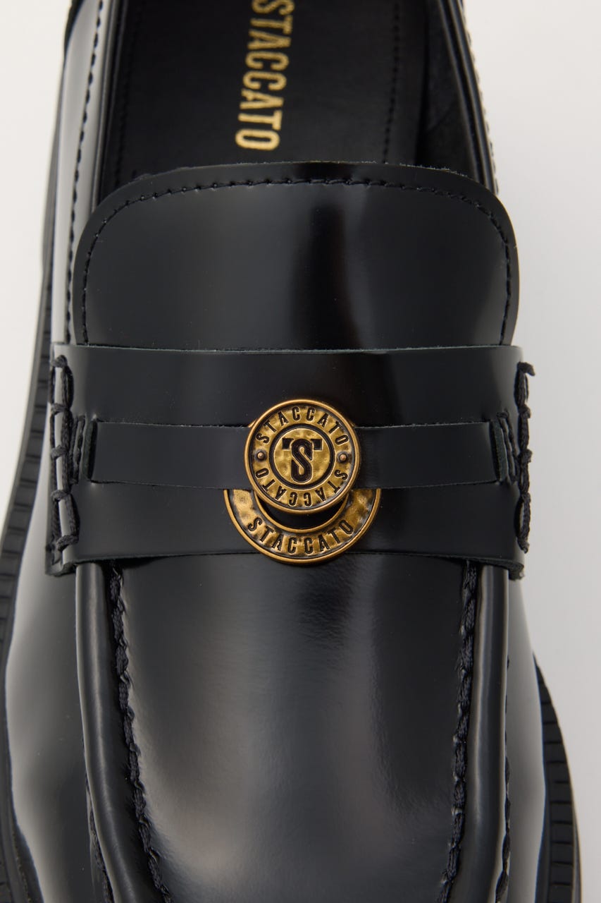 ボタンタンクソールローファー BLK 24.5cm