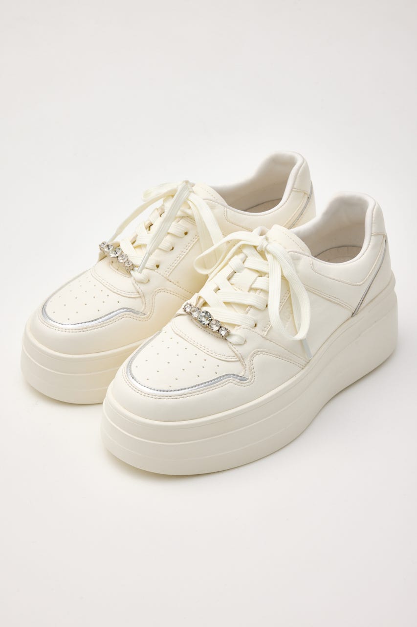 プラットフォームラインスニーカー WHT 23.0cm