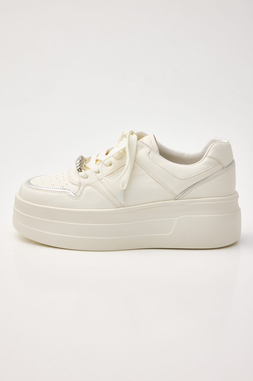 プラットフォームラインスニーカー WHT 23.0cm