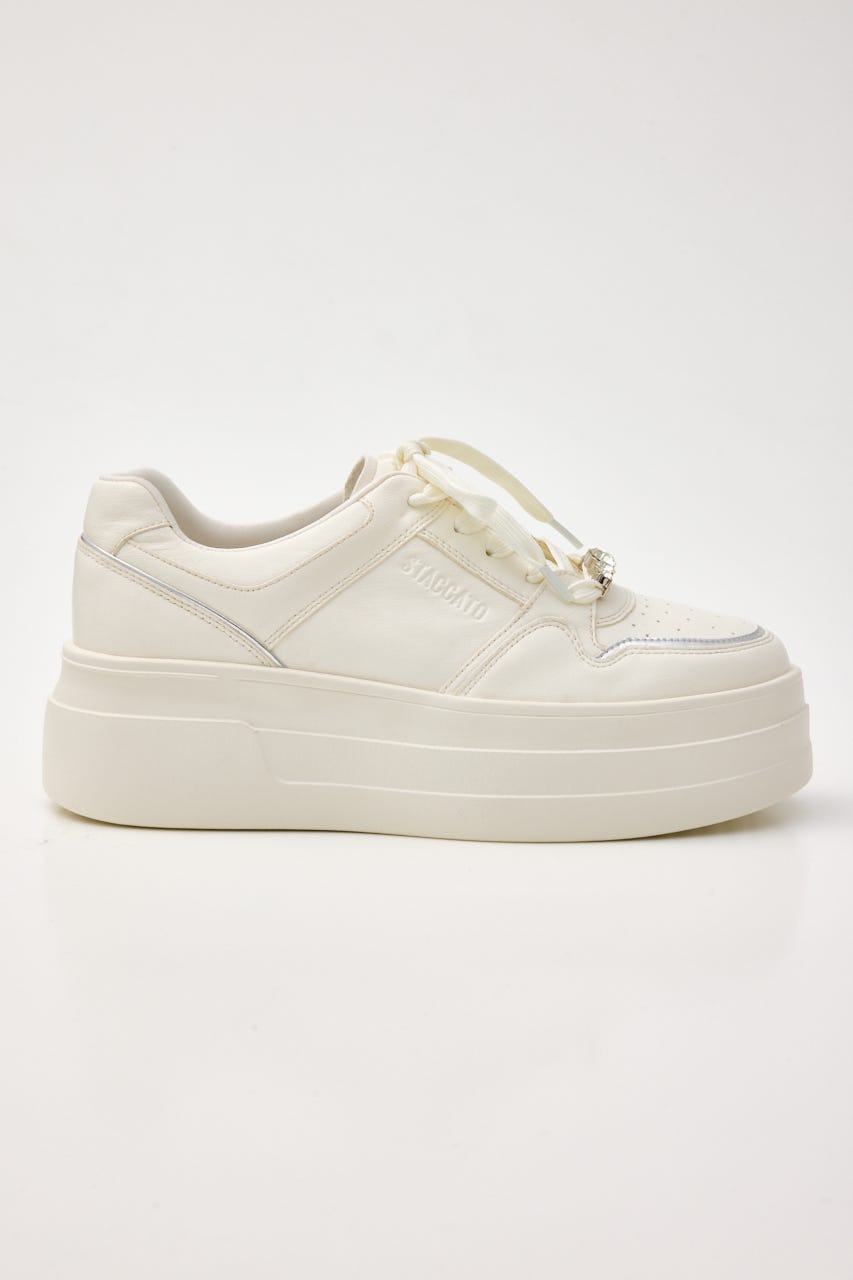 プラットフォームラインスニーカー WHT 23.0cm