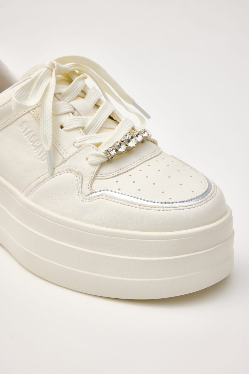 プラットフォームラインスニーカー WHT 23.0cm