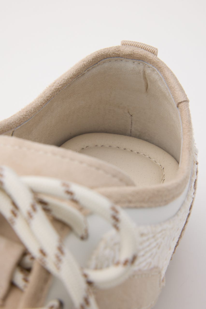 オブリークトゥチャームコンビスニーカー 柄BEG 24.5cm