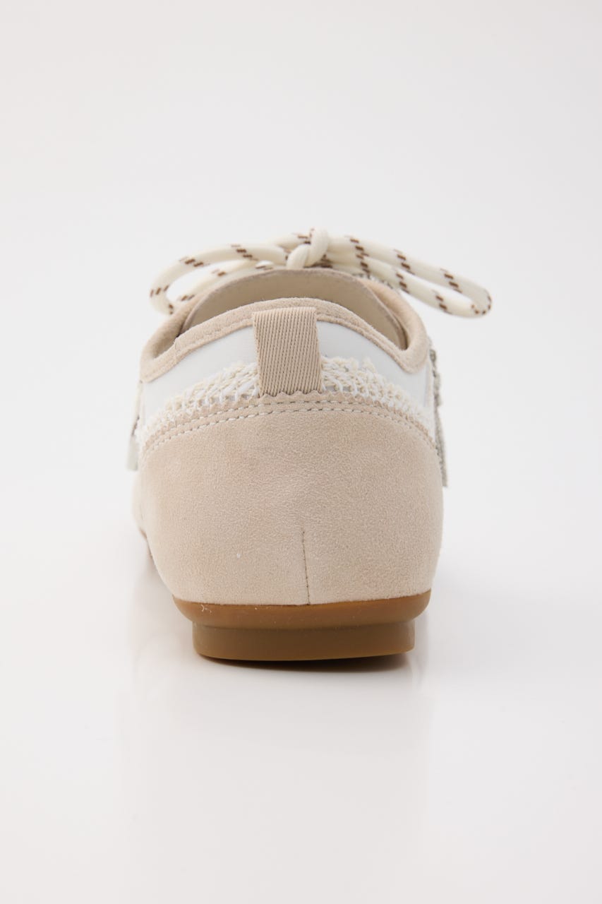 オブリークトゥチャームコンビスニーカー 柄BEG 24.5cm