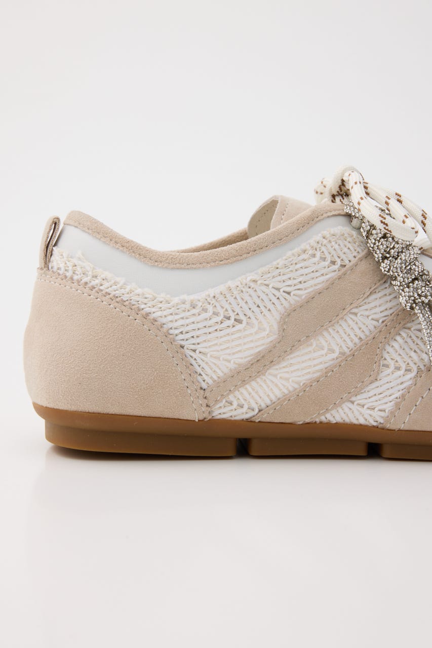 オブリークトゥチャームコンビスニーカー 柄BEG 24.5cm