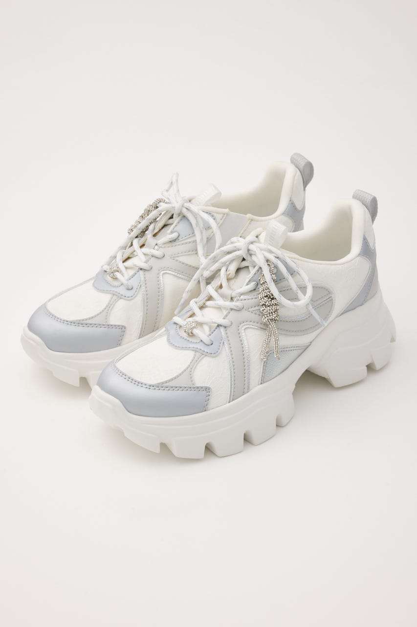 ドルチェチャームレースコンビムスニーカー SLV 22.5cm