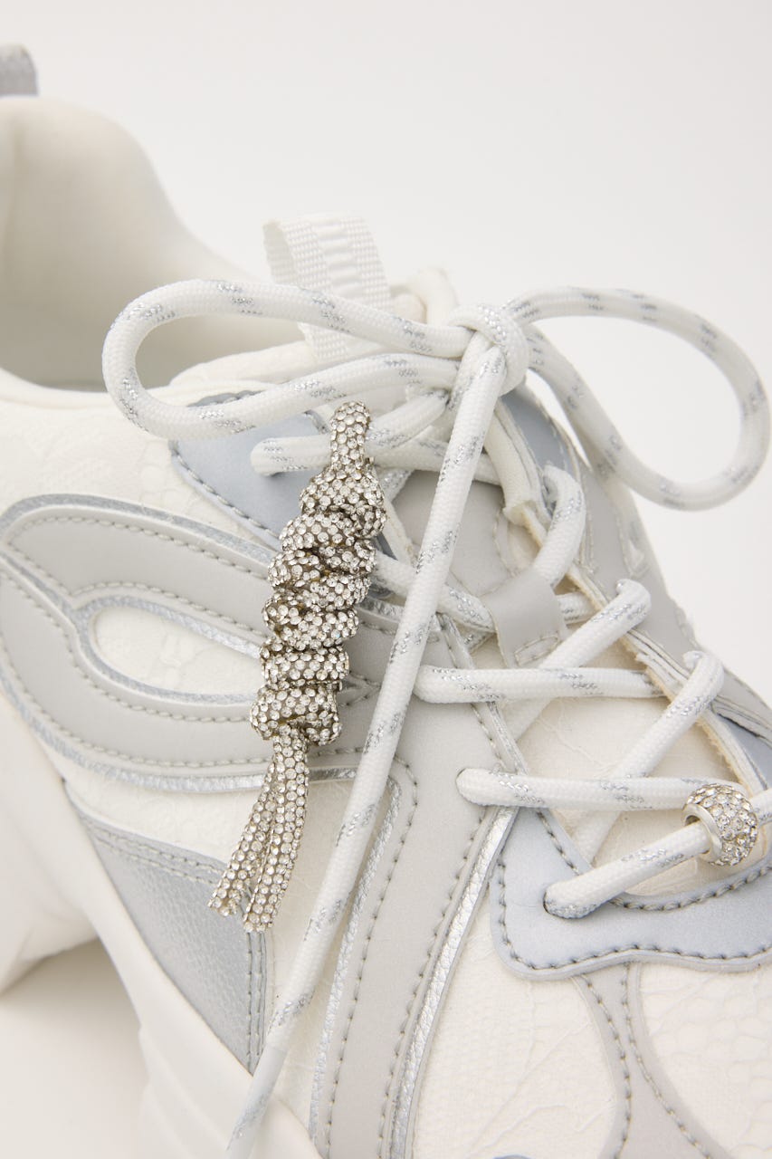 ドルチェチャームレースコンビムスニーカー SLV 22.5cm