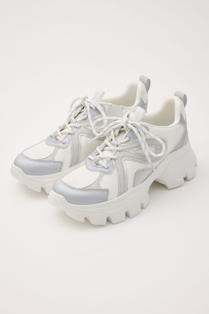 ドルチェチャームレースコンビムスニーカー SLV 22.5cm