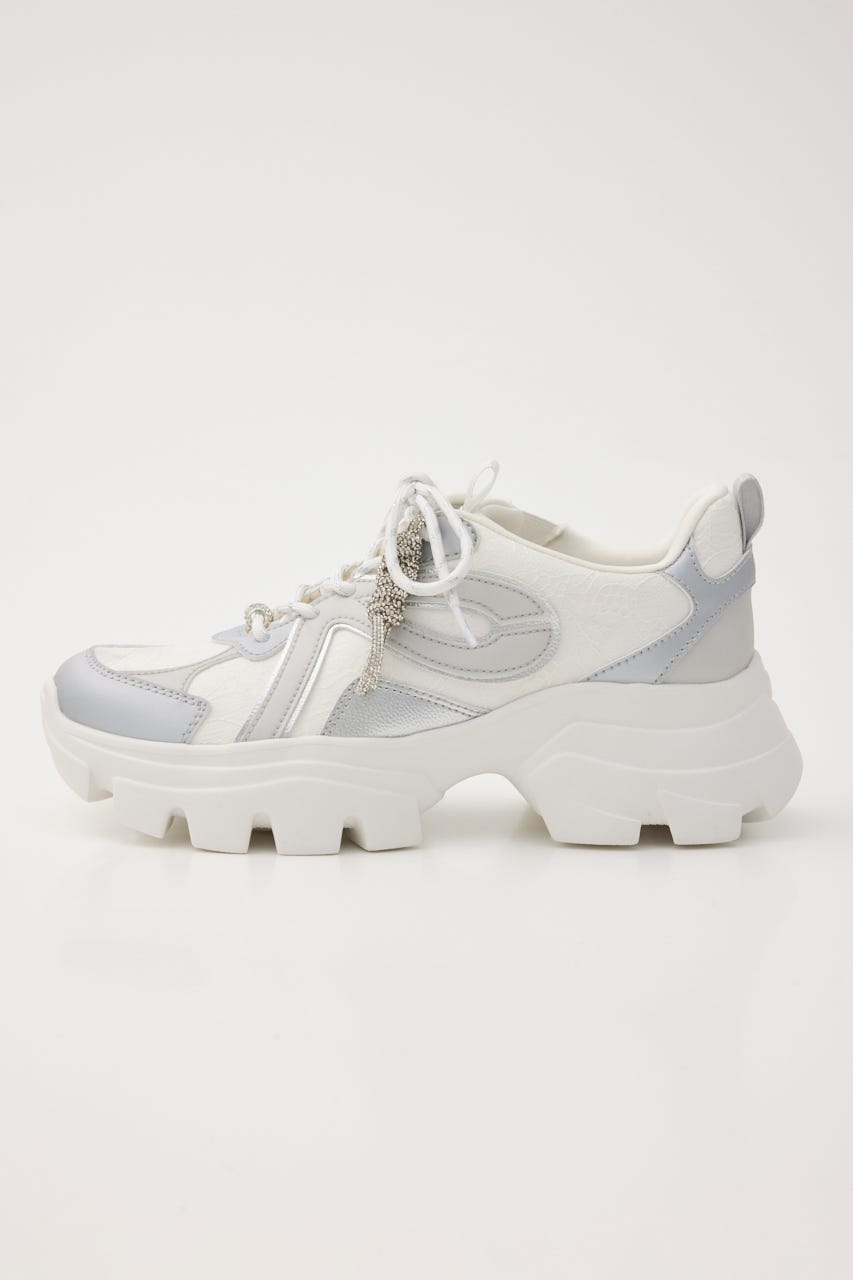 ドルチェチャームレースコンビムスニーカー SLV 22.5cm