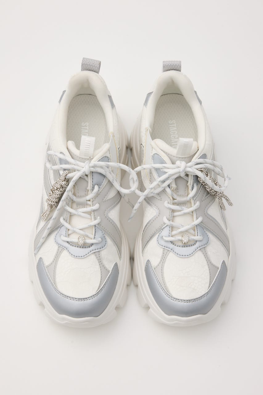 ドルチェチャームレースコンビムスニーカー SLV 22.5cm