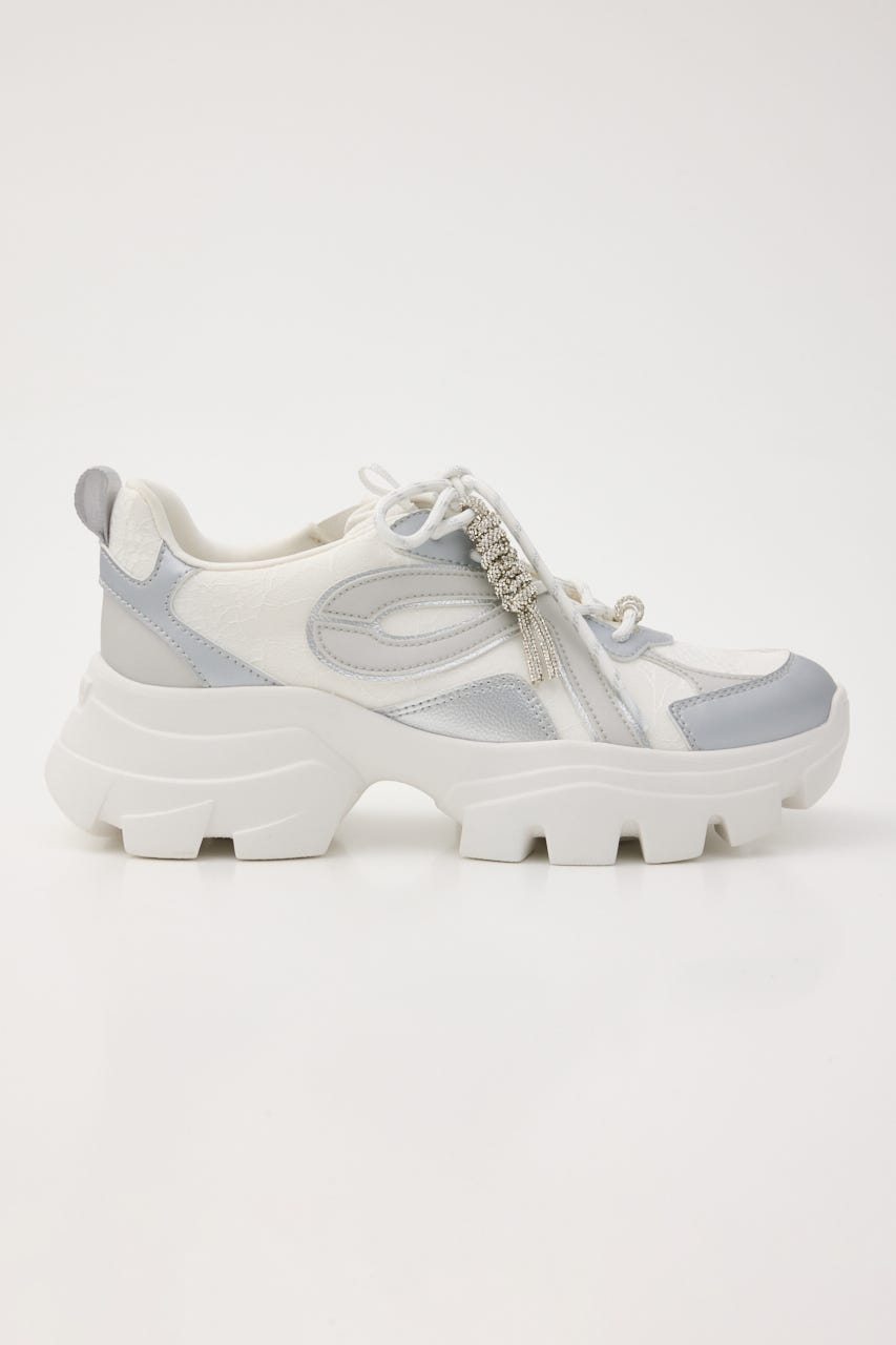 ドルチェチャームレースコンビムスニーカー SLV 22.5cm