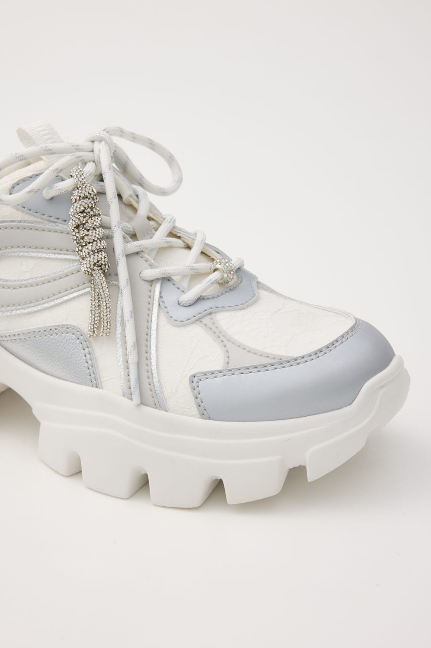 ドルチェチャームレースコンビムスニーカー SLV 22.5cm