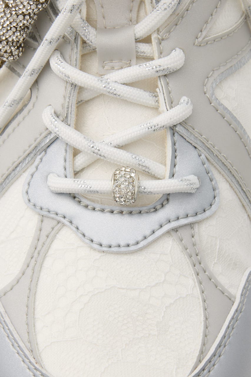 ドルチェチャームレースコンビムスニーカー SLV 22.5cm