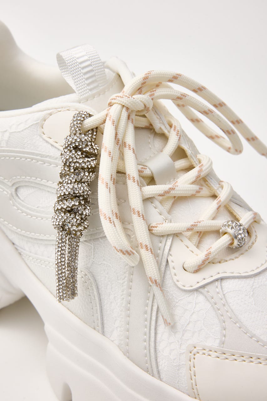 ドルチェチャームレースコンビムスニーカー WHT 22.5cm