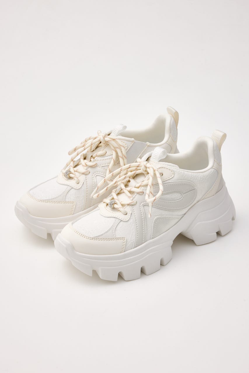 ドルチェチャームレースコンビムスニーカー WHT 22.5cm
