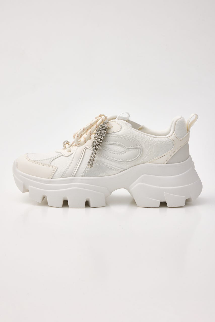 ドルチェチャームレースコンビムスニーカー WHT 22.5cm