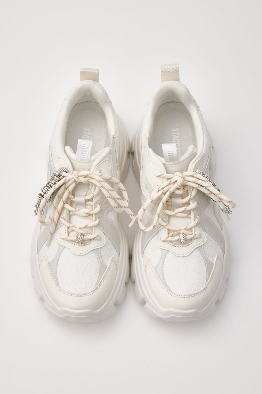 ドルチェチャームレースコンビムスニーカー WHT 22.5cm