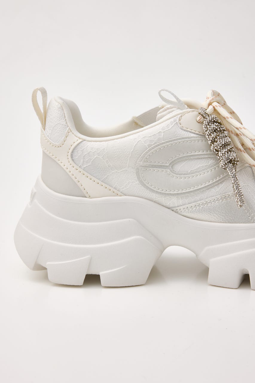 ドルチェチャームレースコンビムスニーカー WHT 22.5cm