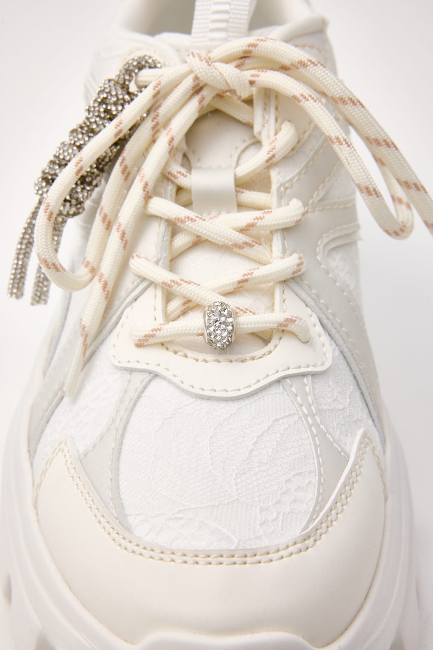 ドルチェチャームレースコンビムスニーカー WHT 22.5cm