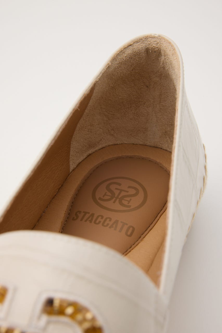 STビーズエスパドリーユ 柄WHT 23.5cm