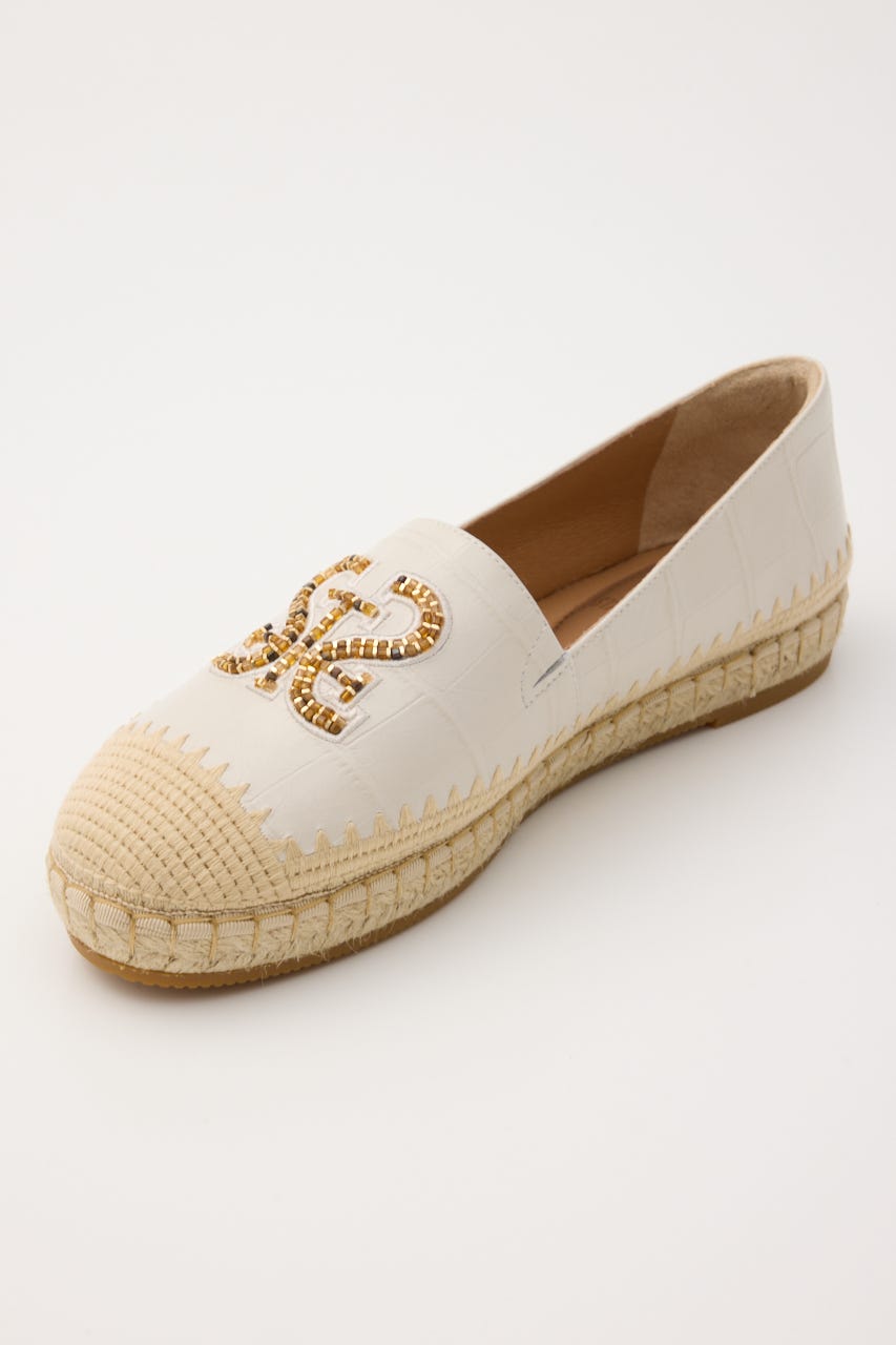 STビーズエスパドリーユ 柄WHT 23.5cm