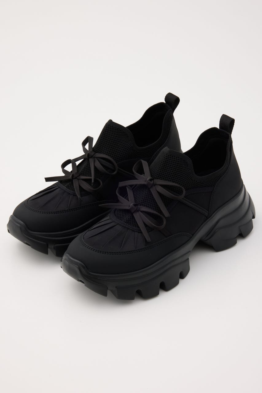 ホーミーリボンボリュームスニーカー BLK 23.0cm