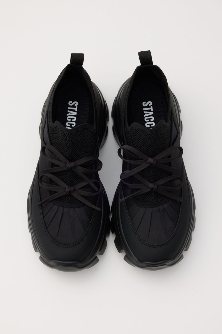 ホーミーリボンボリュームスニーカー BLK 23.0cm