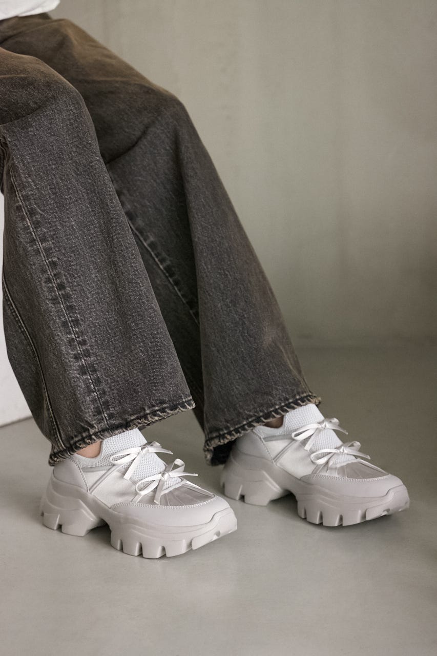 ホーミーリボンボリュームスニーカー GRY 23.0cm