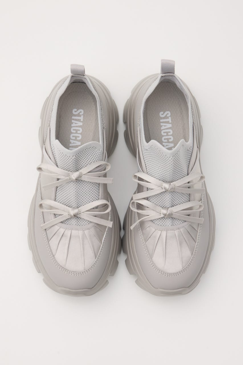 ホーミーリボンボリュームスニーカー GRY 23.0cm