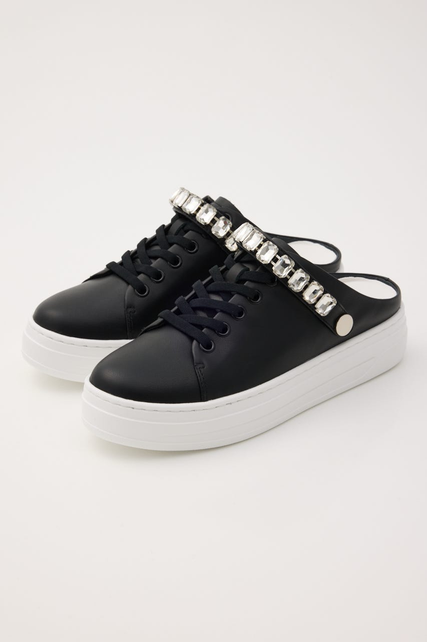 2wayビジューベルトスニーカーサンダル BLK 24.0cm