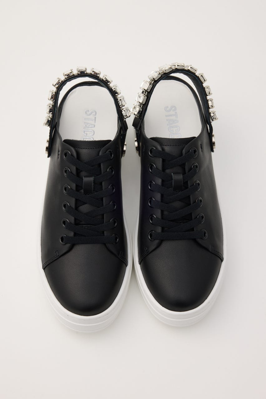 2wayビジューベルトスニーカーサンダル BLK 24.0cm