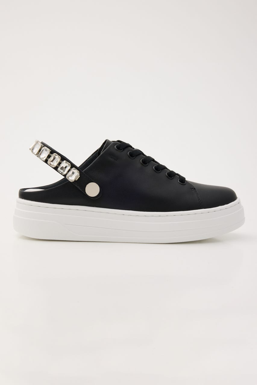 2wayビジューベルトスニーカーサンダル BLK 24.0cm