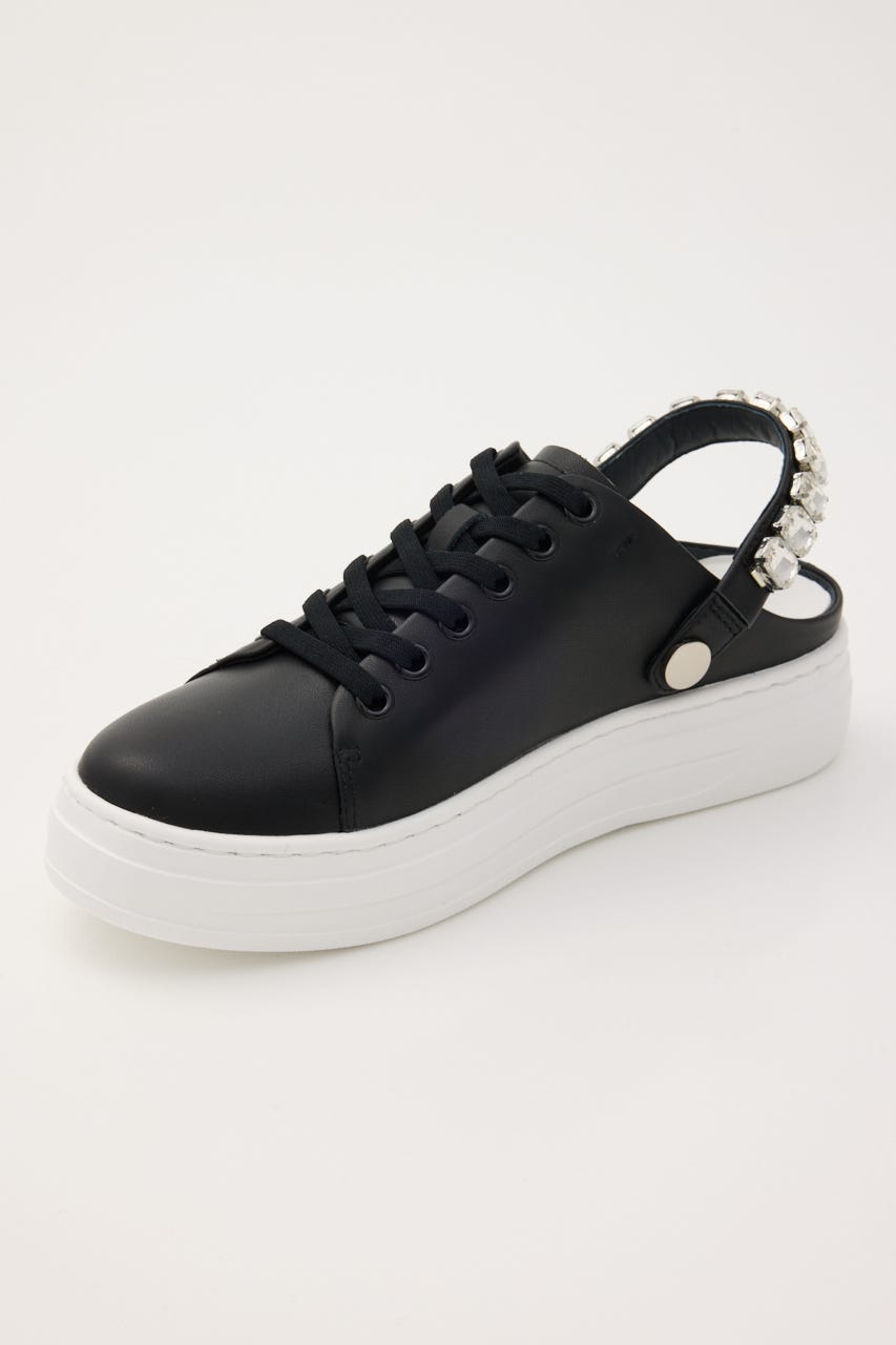 2wayビジューベルトスニーカーサンダル BLK 24.0cm