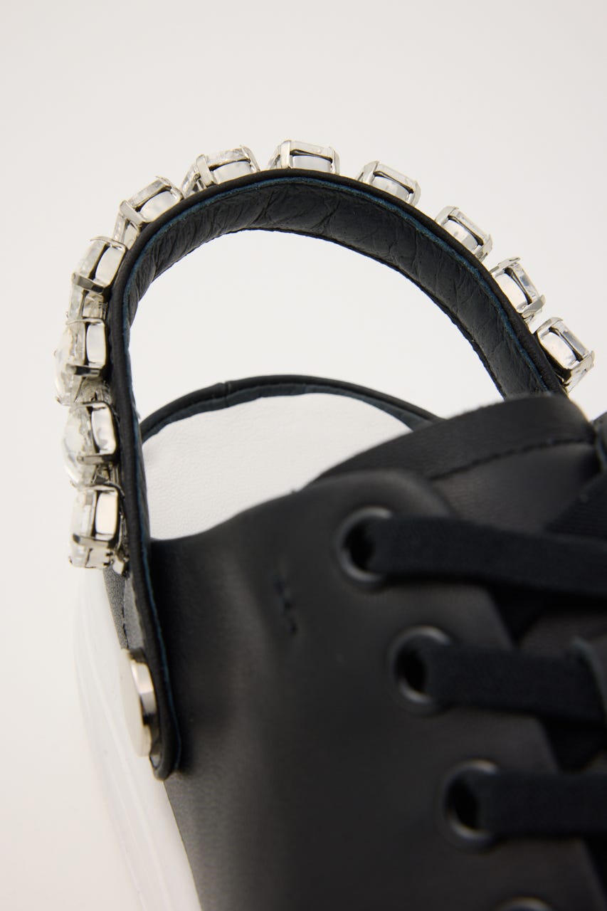 2wayビジューベルトスニーカーサンダル BLK 24.0cm