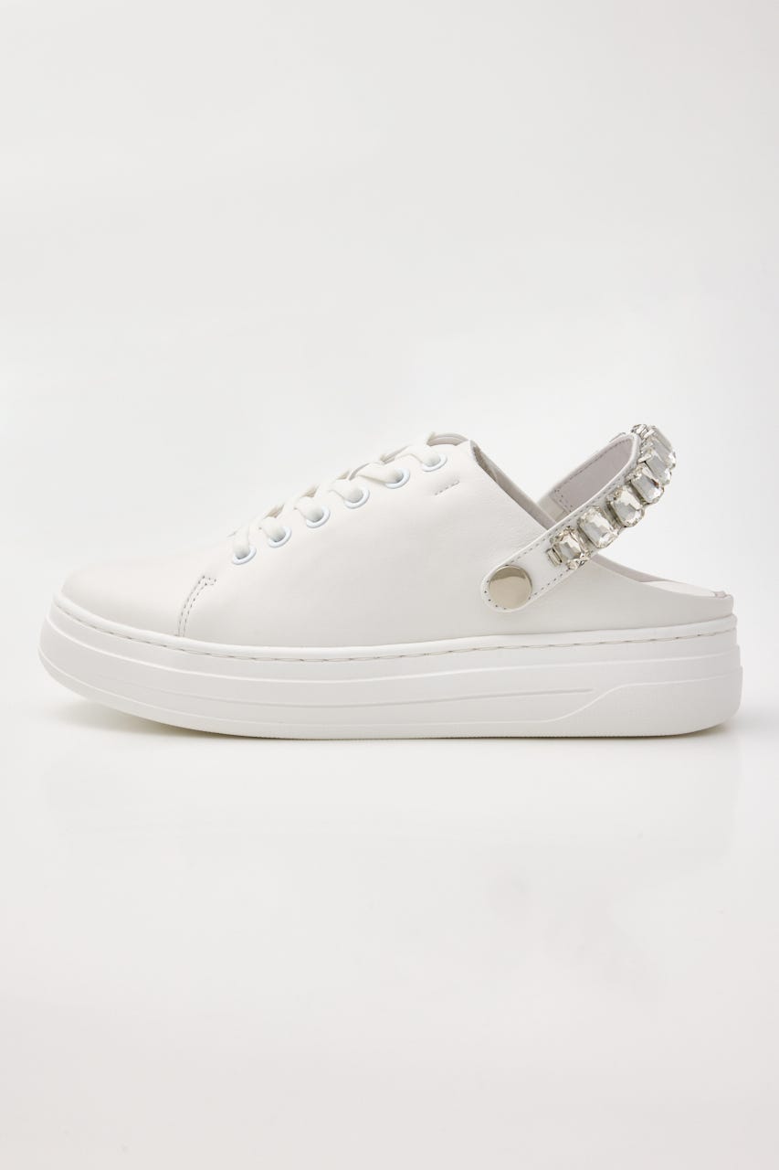 2wayビジューベルトスニーカーサンダル WHT 23.0cm
