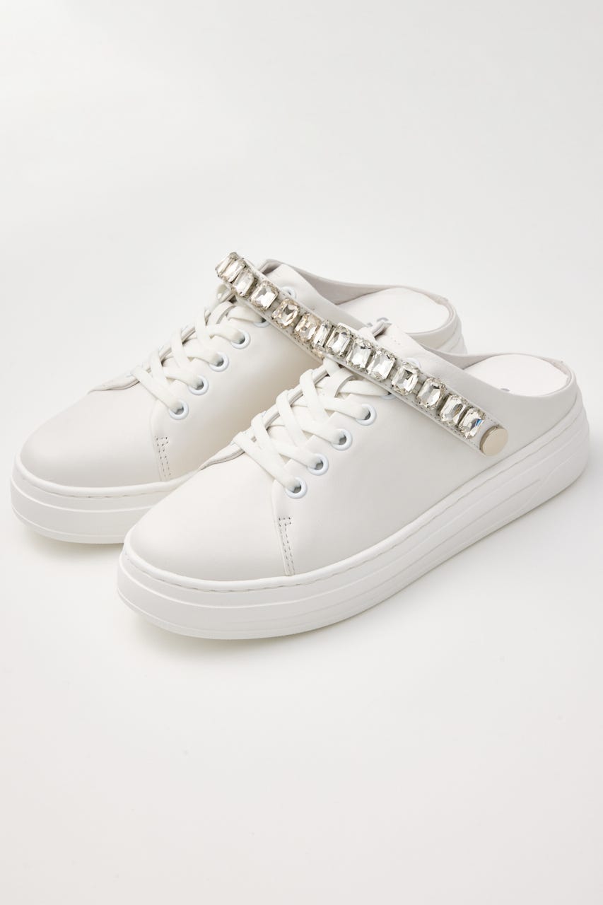 2wayビジューベルトスニーカーサンダル WHT 23.0cm