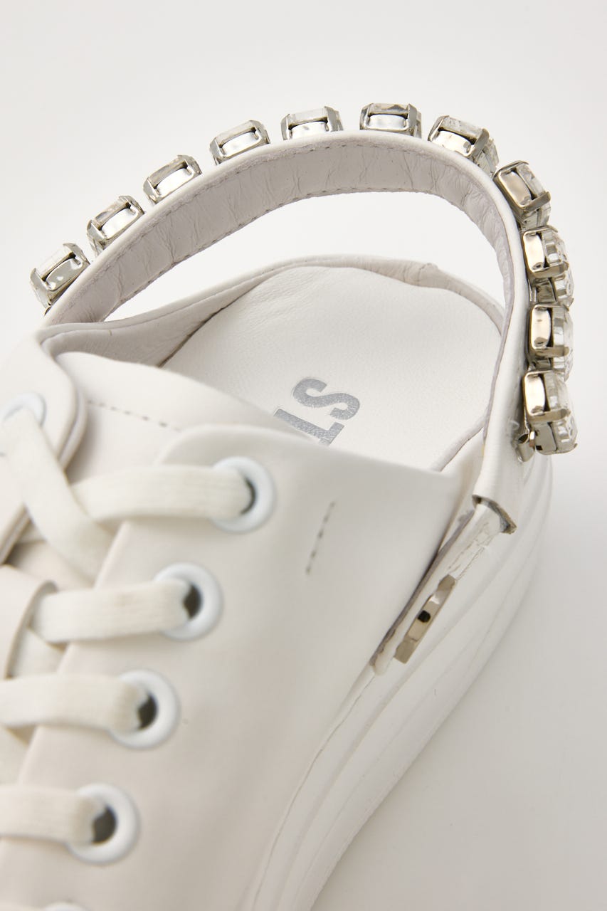 2wayビジューベルトスニーカーサンダル WHT 23.0cm