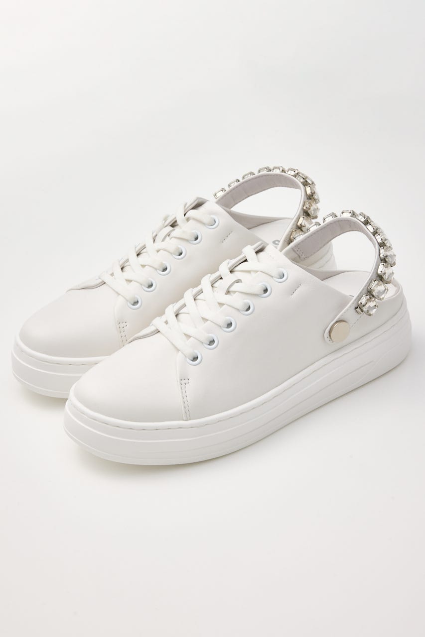 2wayビジューベルトスニーカーサンダル WHT 23.0cm
