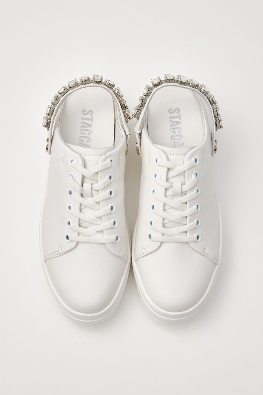 2wayビジューベルトスニーカーサンダル WHT 23.0cm