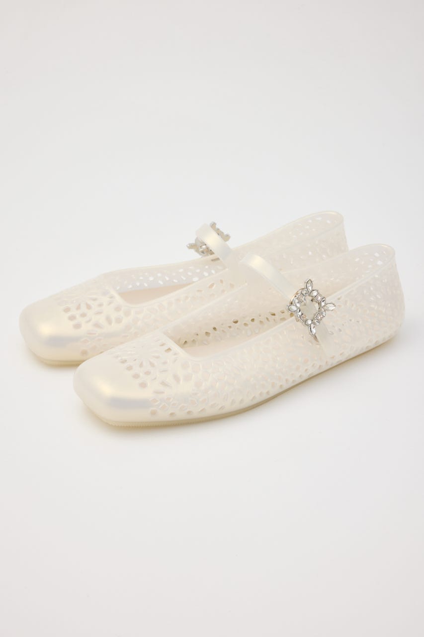 【J.】Elsa　メリージェーンフラットシューズ WHT 24.5cm