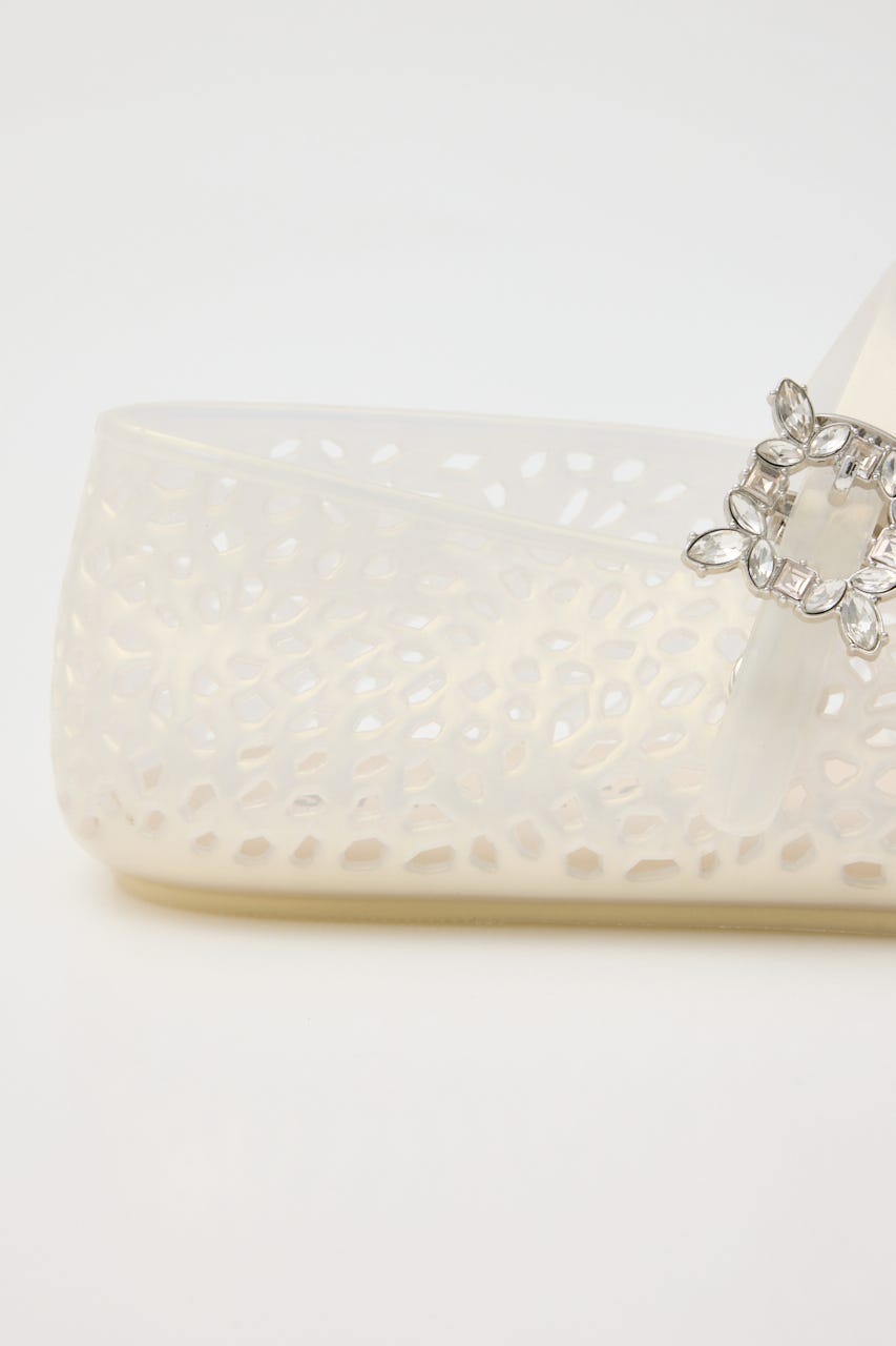 【J.】Elsa　メリージェーンフラットシューズ WHT 24.5cm