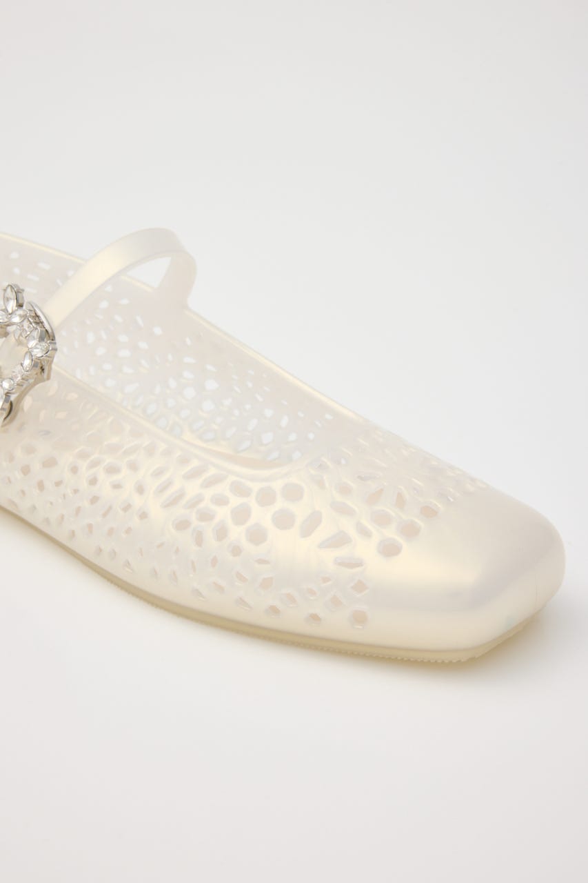 【J.】Elsa　メリージェーンフラットシューズ WHT 24.5cm