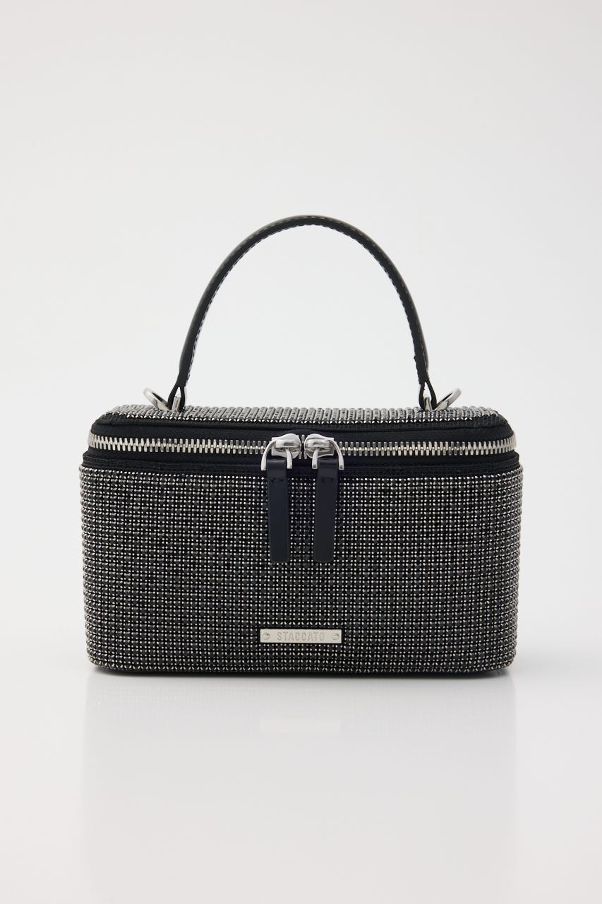 クリスタル2wayバニティバッグ BLK FREE