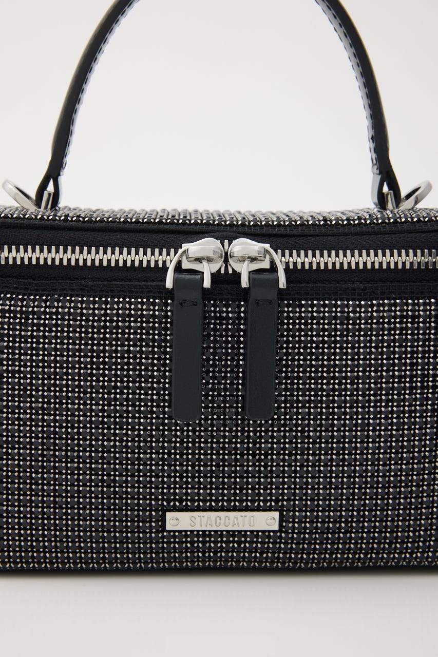 クリスタル2wayバニティバッグ BLK FREE