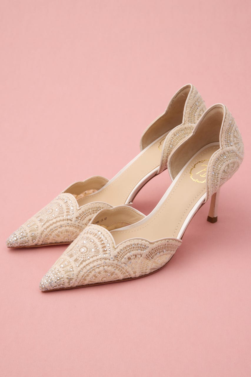 ウェディングセパレードパンプス 柄WHT 23.0cm