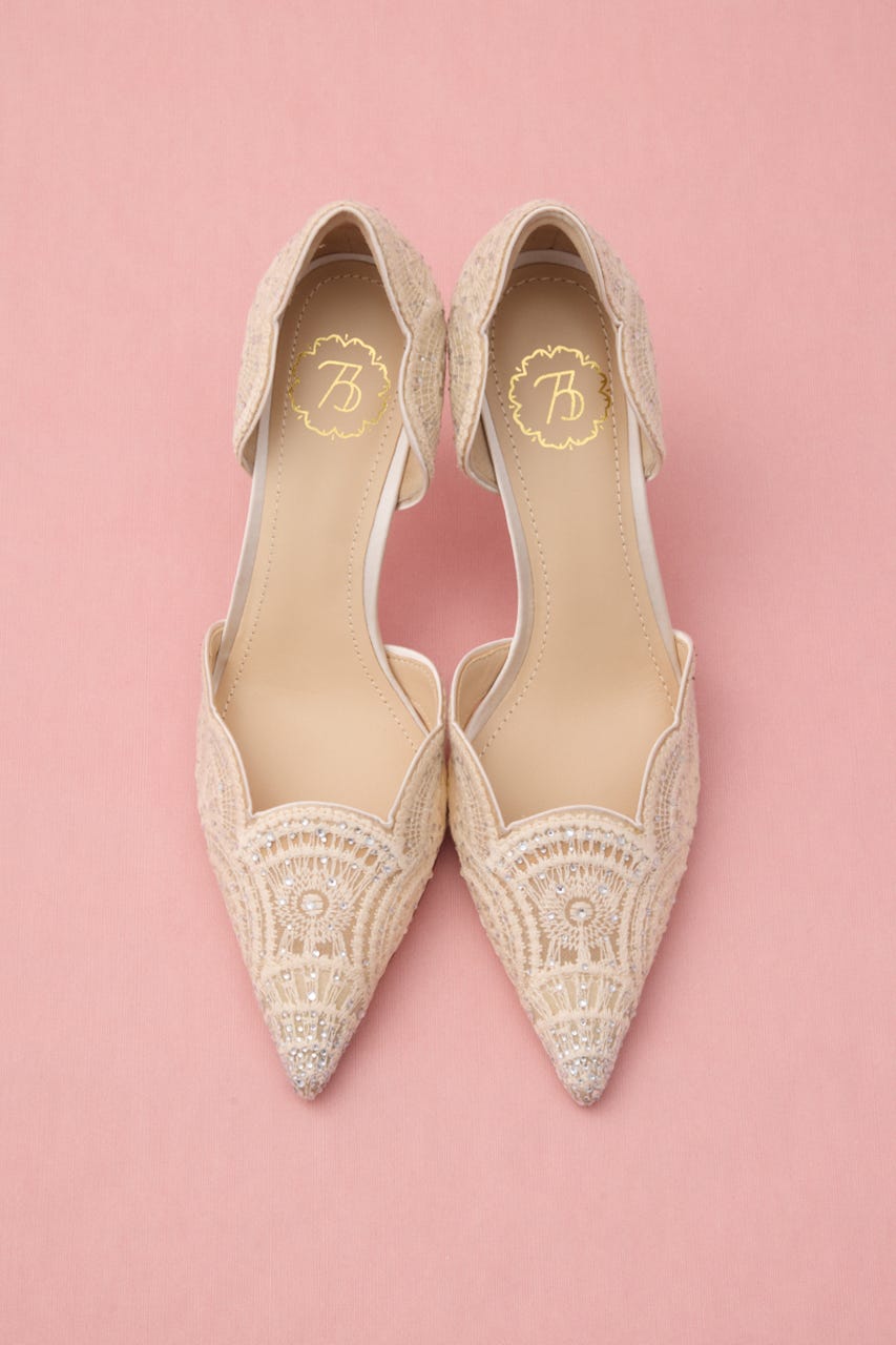 ウェディングセパレードパンプス 柄WHT 23.0cm