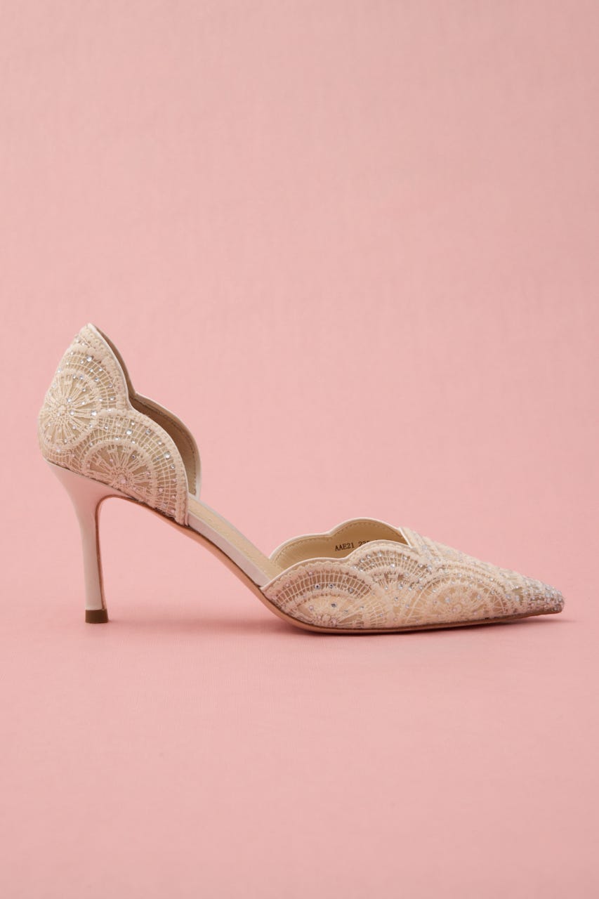 ウェディングセパレードパンプス 柄WHT 23.0cm