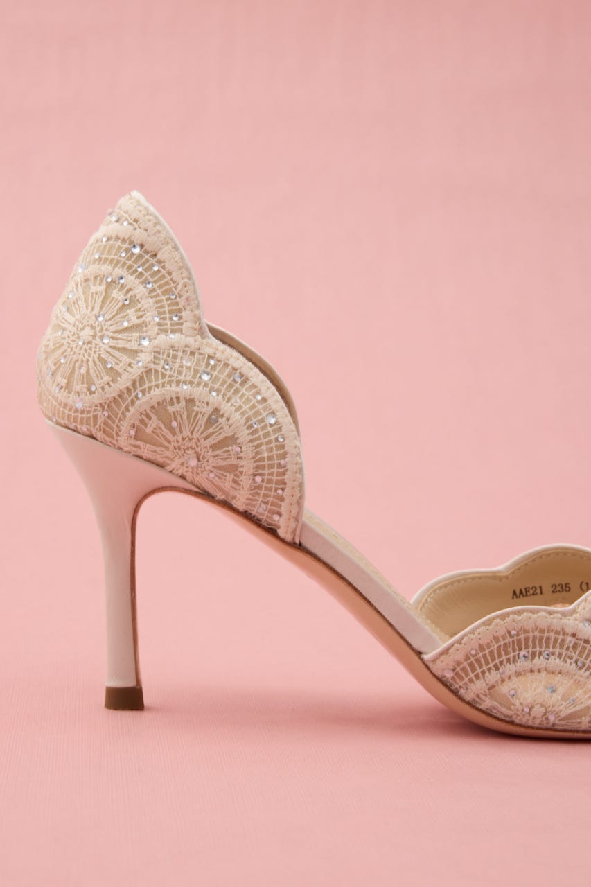 ウェディングセパレードパンプス 柄WHT 23.0cm