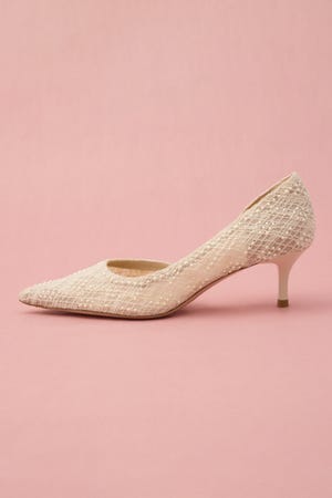 パールエンブロイドサイドオープンパンプス